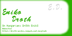 eniko droth business card